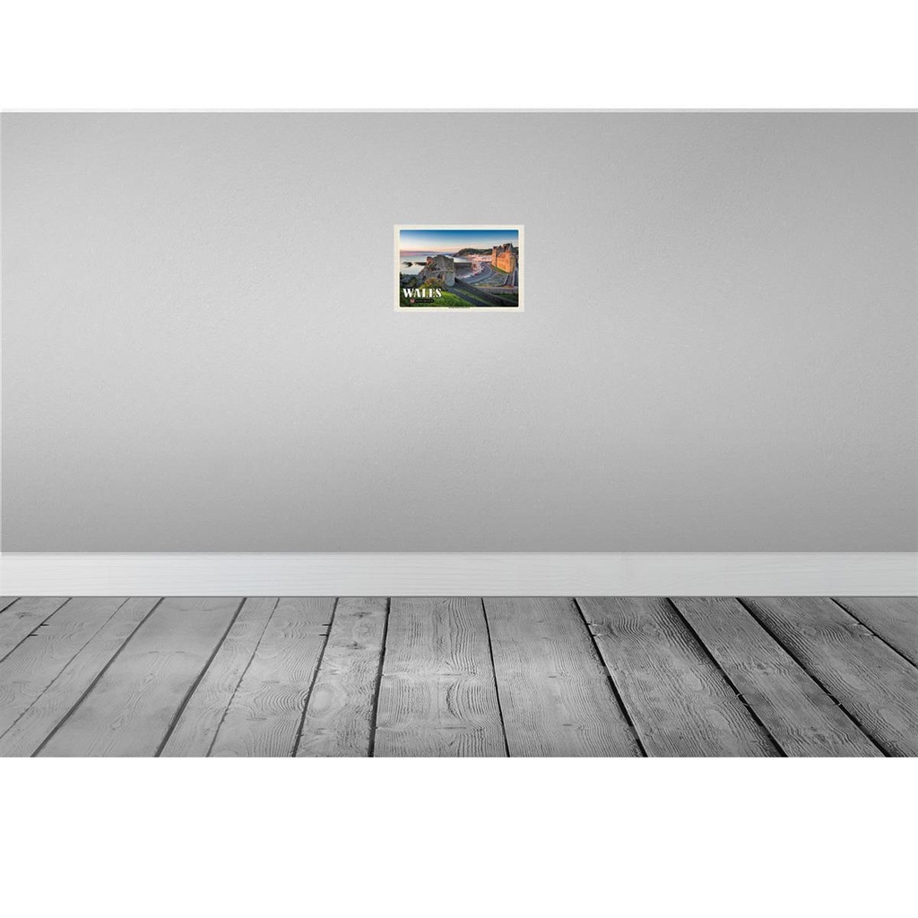 [LA-135444] Blechschild 20x30 cm Wales United Kingdom Mystische Ruine Bildmotiv Reisemotiv Abenteuer Reisen Urlaub Bild 2