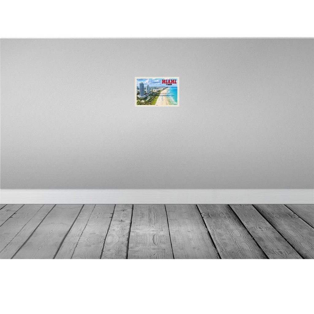[LA-135482] Blechschild 20x30 cm Miami USA Strand Hochhäuser Meer Bildmotiv Reisemotiv Abenteuer Reisen Urlaub Bild 2