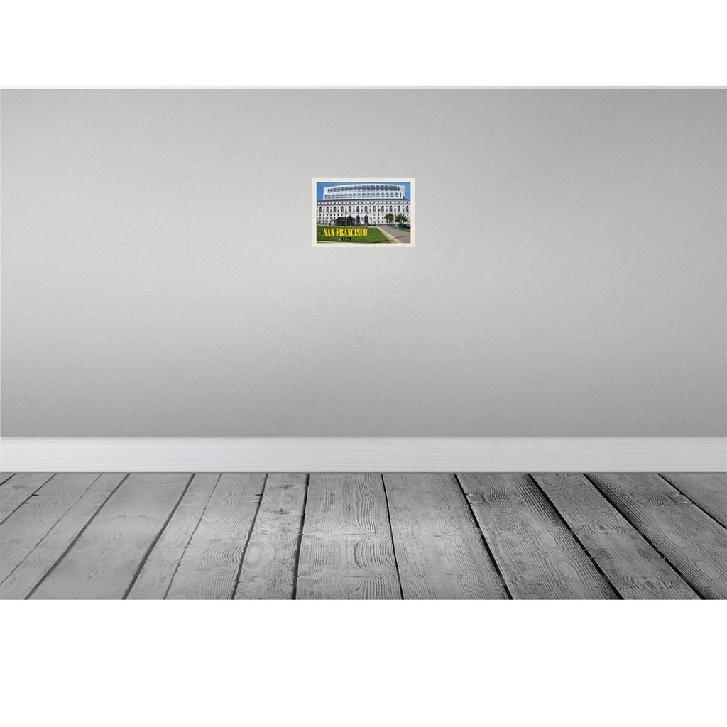 [LA-135515-H] Holzschild 20x30 cm San Francisco Earl Warren Building Gericht Bildmotiv Reisemotiv Amerika USA Bild 2