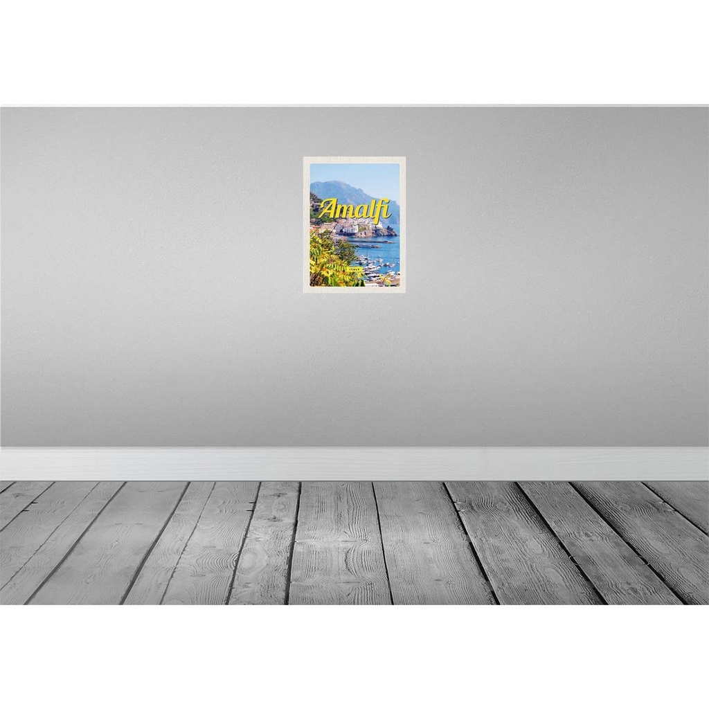 [LA-136094] Blechschild 40x30 cm Amalfi ItalyMeerblick Bildmotiv Reisemotiv Abenteuer Reisen Europa Urlaub Bild 2