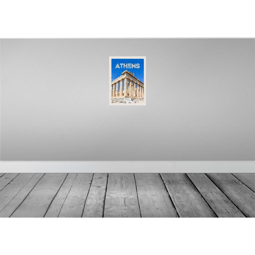 [LA-136108-H] Holzschild 40x30 cm Athen Greece Akropolis Bildmotiv Reisemotiv Europa Bild 2