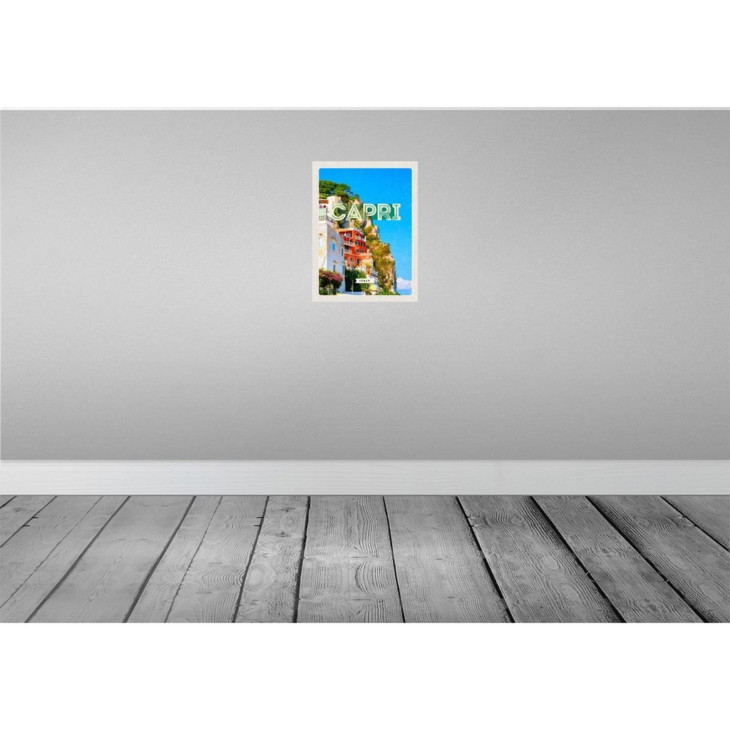 [LA-136119-H] Holzschild 40x30 cm Capri Italy Stadt Bergen Bildmotiv Reisemotiv Straße Bild 2