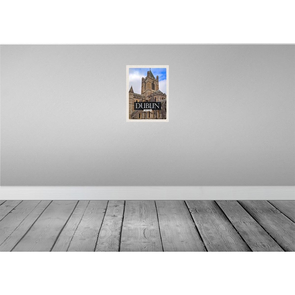 [LA-136131-H] Holzschild 40x30 cm Dublin Ireland Castle Bildmotiv Reisemotiv England Bild 2