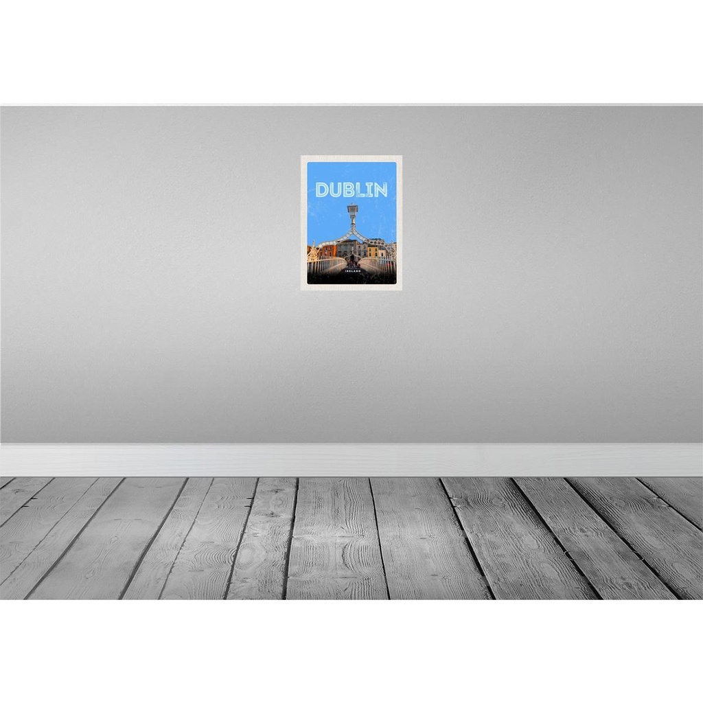 [LA-136137] Blechschild 40x30 cm Retro Dublin Ireland Bildmotiv Reisemotiv Abenteuer Reisen Straße Stadt Urlaub Bild 2