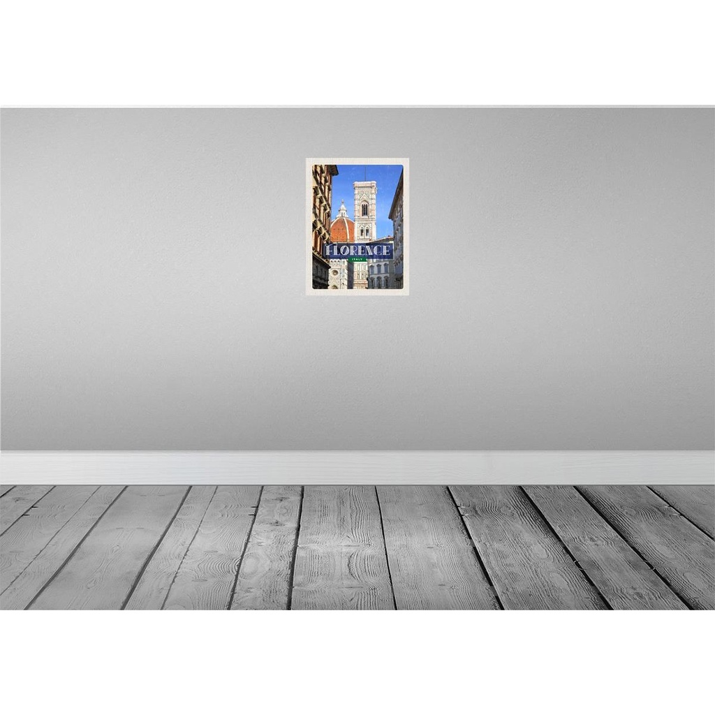 [LA-136148-H] Holzschild 40x30 cm Florence ItalyToscana Bildmotiv Reisemotiv Straße Stadt Bild 2