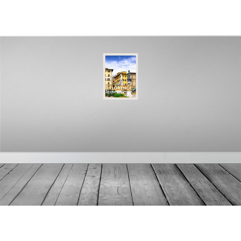 [LA-136152-H] Holzschild 40x30 cm Florence Italy Italien Urlaub Bildmotiv Reisemotiv Straße Stadt Bild 2