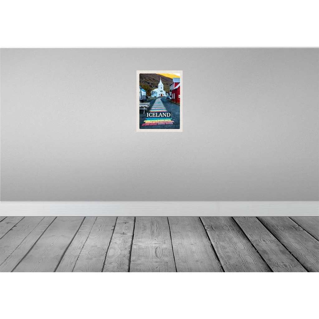 [LA-136162] Blechschild 40x30 cm Iceland Iselstaat Kirche Bildmotiv Reisemotiv Abenteuer Reisen Straße Stadt Urlaub Bild 2