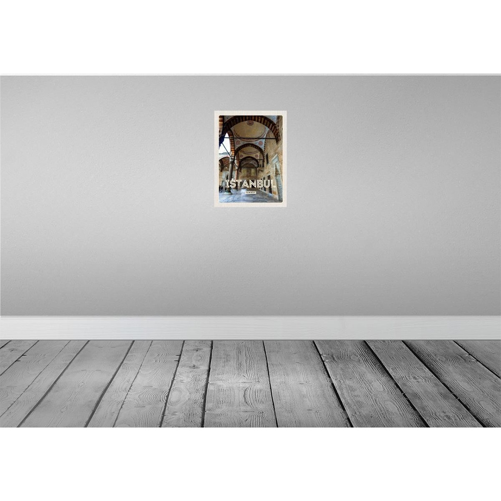 [LA-136172-H] Holzschild 40x30 cm Retro Istanbul Turkey Moschee Bildmotiv Reisemotiv Straße Stadt Bild 2