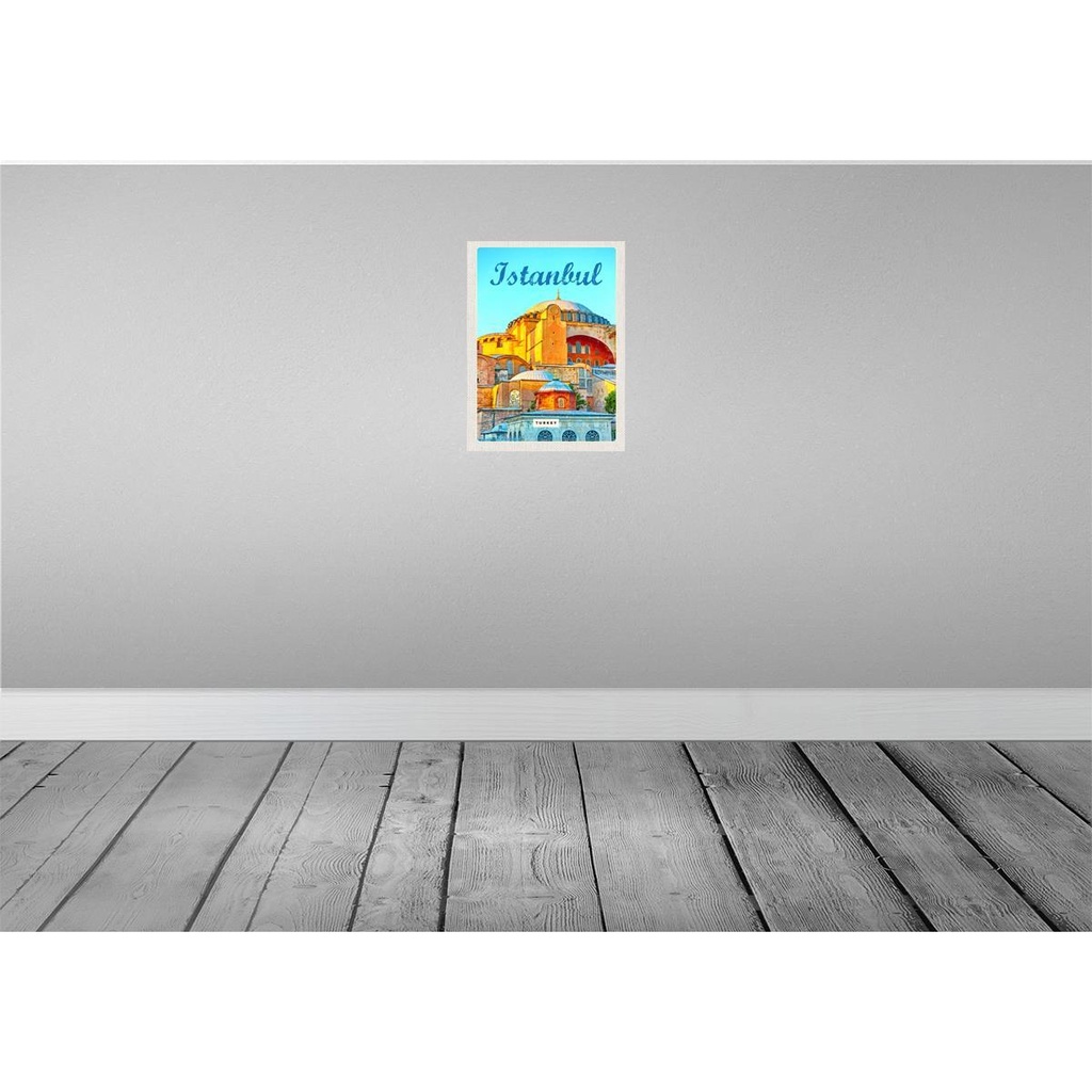[LA-136177-H] Holzschild 40x30 cm Istanbul Turkey Bild Urlaub Bildmotiv Reisemotiv Straße Stadt Bild 2