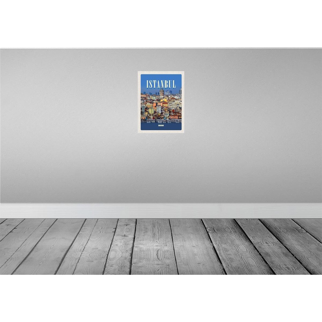 [LA-136178-H] Holzschild 40x30 cm Istanbul Turkey City Guide Bildmotiv Reisemotiv Straße Stadt Bild 2