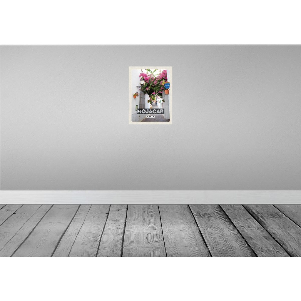 [LA-136180] Blechschild 40x30 cm Mojacar Spain Urlaub Spanien Blumen Bildmotiv Reisemotiv Abenteuer Reisen Straße Stadt Bild 2