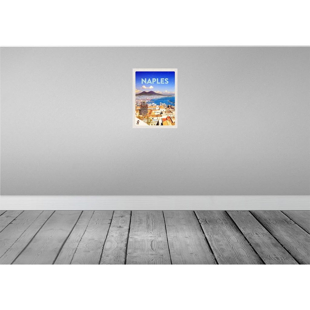 [LA-136188] Blechschild 40x30 cm Retro Naples Europa Urlaub Italy Neapel Panorama Meer Bildmotiv Reisemotiv Abenteuer Reisen Bild 2