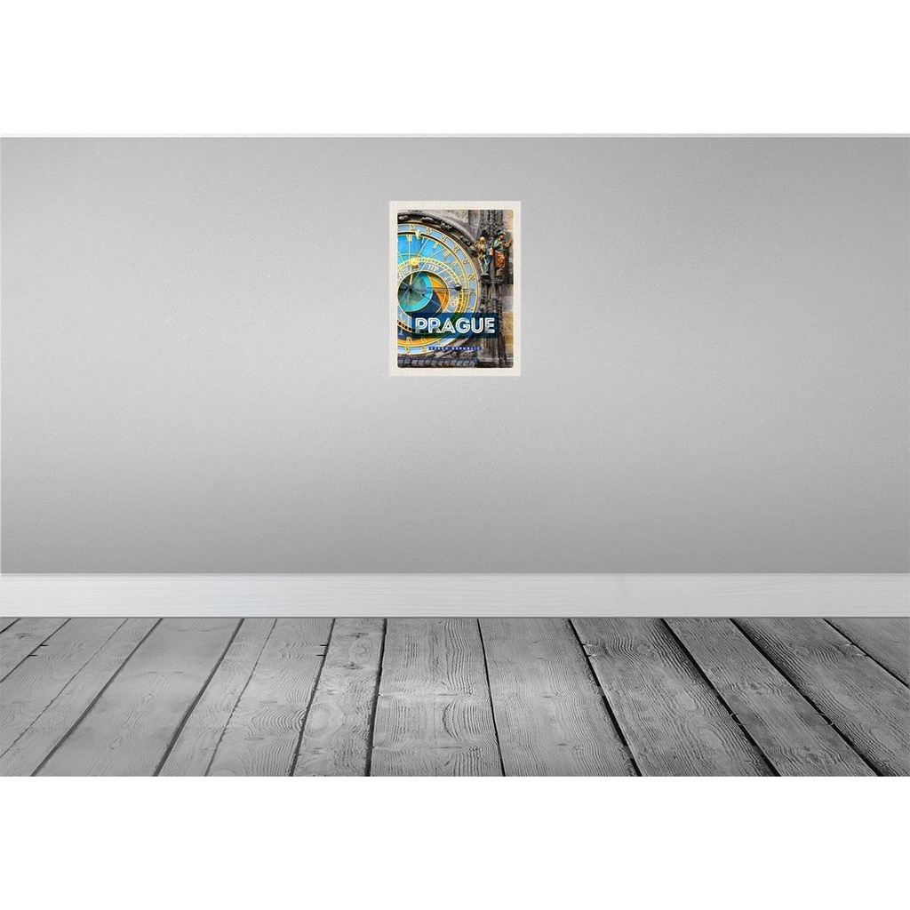 [LA-136192] Blechschild 40x30 cm Prague Rathausuhr Tschechien Bildmotiv Reisemotiv Abenteuer Reisen Straße Stadt Urlaub Bild 2