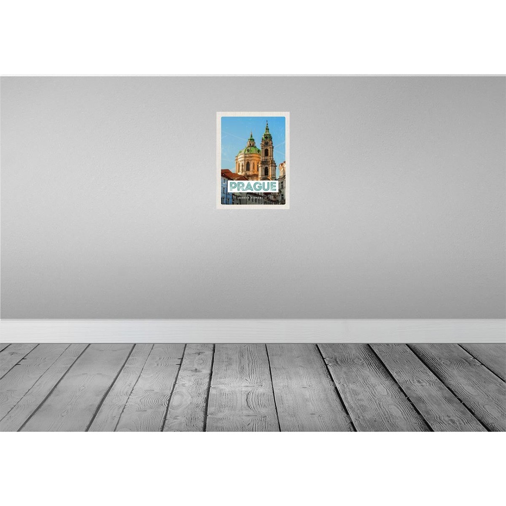 [LA-136194-H] Holzschild 40x30 cm Prague St. Nikolaus Kirche Kostel Bildmotiv Reisemotiv Europa Bild 2