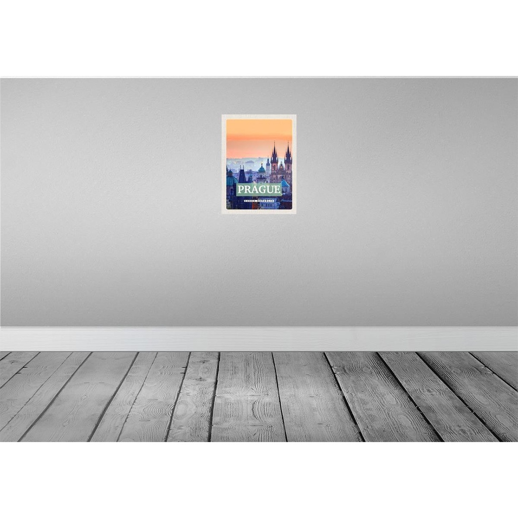 [LA-136197-H] Holzschild 40x30 cm Prague Altstadt Prag Tschechien Bildmotiv Reisemotiv Europa Bild 2