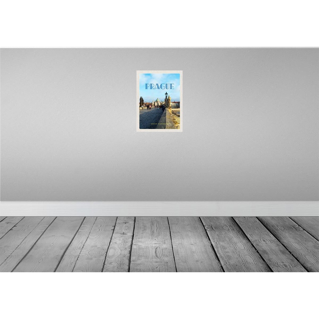 [LA-136199-H] Holzschild 40x30 cm Prague Tschechien Altstadt Poster Bildmotiv Reisemotiv Europa Bild 2