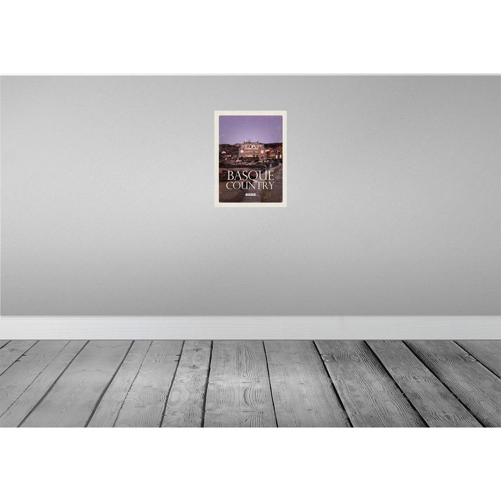[LA-136213-H] Holzschild 40x30 cm Retro Basque country Spain Baskenland Bildmotiv Reisemotiv Europa Bild 2