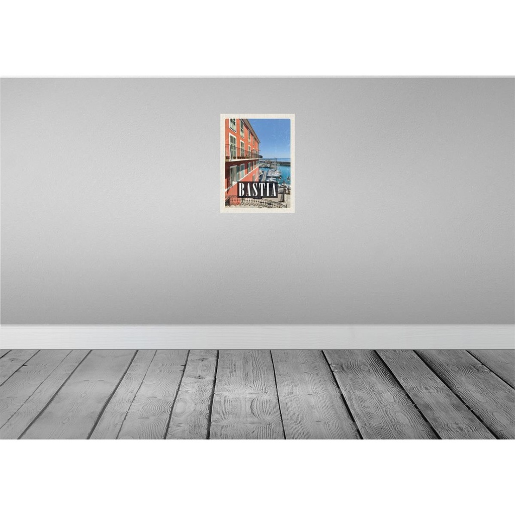 [LA-136214-H] Holzschild 40x30 cm Retro Bastia Corsica Jachten Meer Bildmotiv Reisemotiv Europa Bild 2