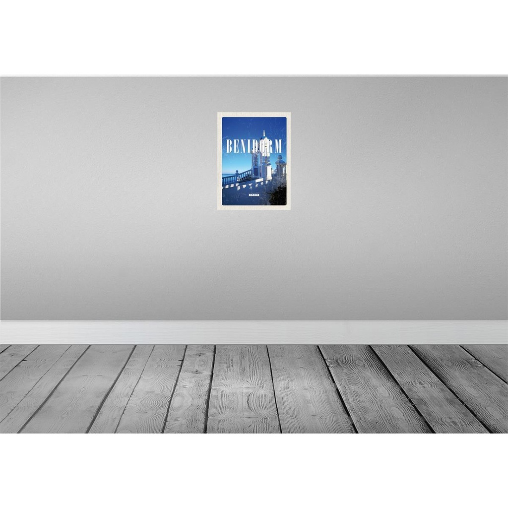 [LA-136215] Blechschild 40x30 cm Retro Benidorm Urlaub Spain Spanien Badeort Bildmotiv Reisemotiv Abenteuer Reisen Europa Bild 2