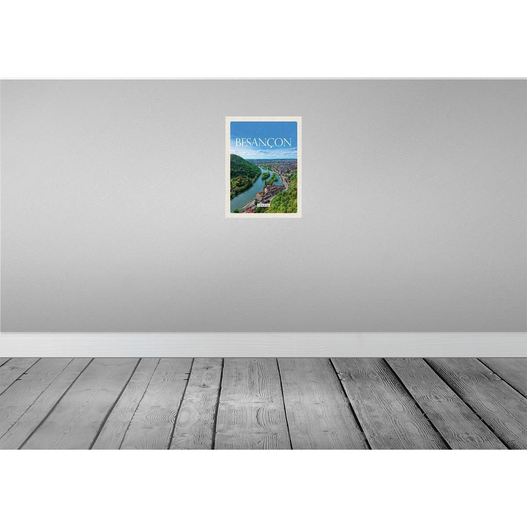 [LA-136216] Blechschild 40x30 cm Retro Besançon France Panoramablick Bildmotiv Reisemotiv Abenteuer Reisen Europa Urlaub Bild 2