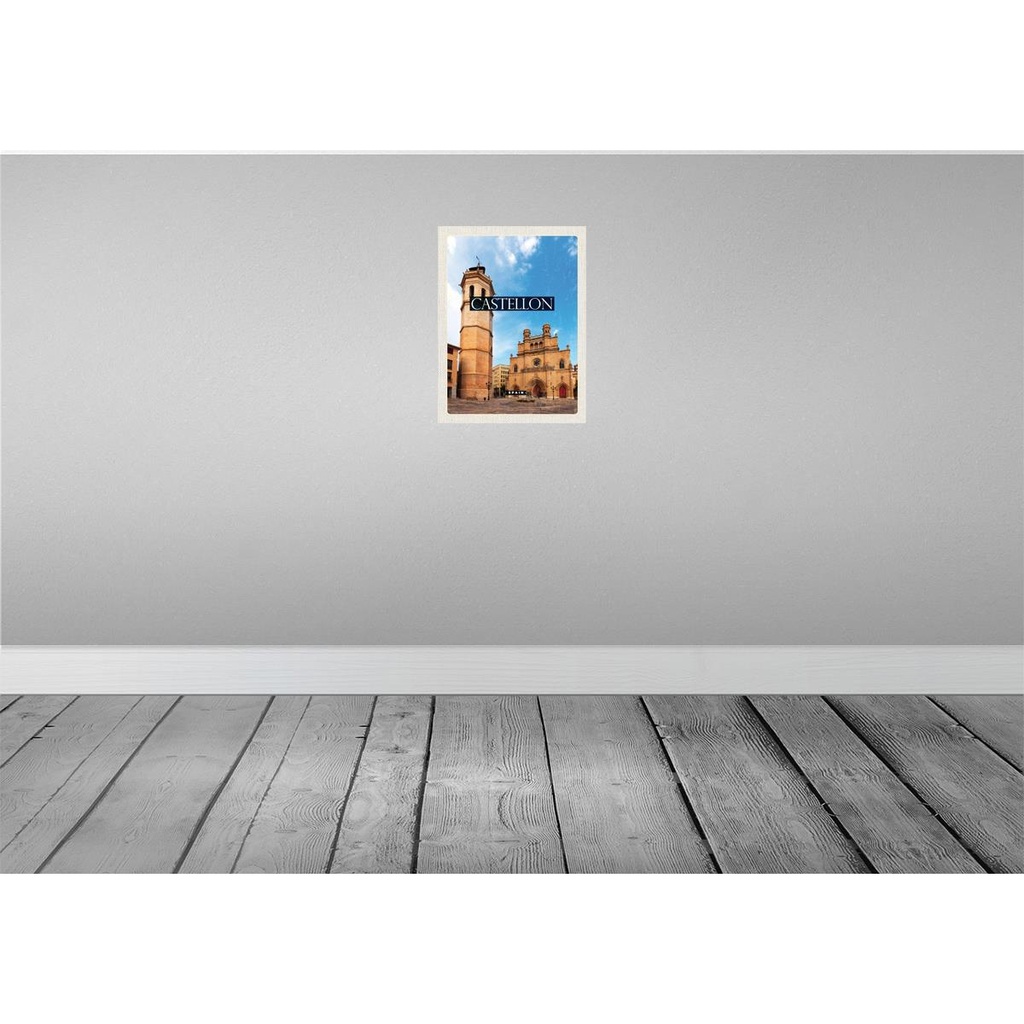 [LA-136229-H] Holzschild 40x30 cm Retro Castellon Spain Küstenstadt Bildmotiv Reisemotiv Europa Bild 2