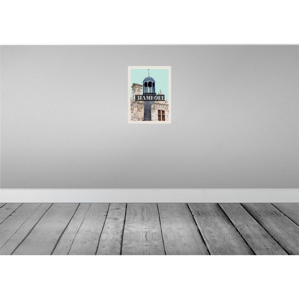 [LA-136230-H] Holzschild 40x30 cm Retro Château de Chambord Schloss Bildmotiv Reisemotiv Europa Bild 2