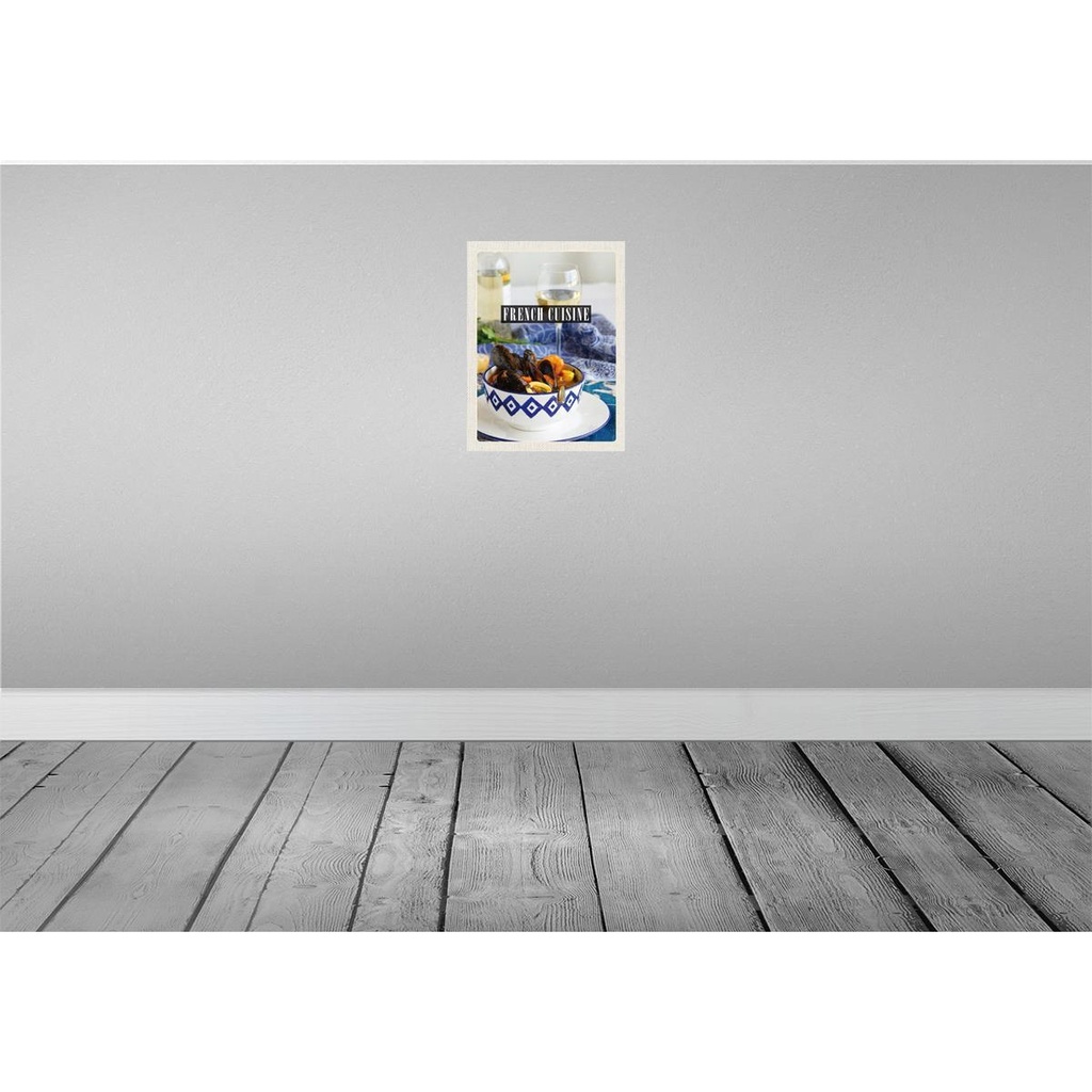 [LA-136241-H] Holzschild 40x30 cm French Cuisine Meeresfrüchte Wein Bildmotiv Reisemotiv Essen Trinken Bild 2