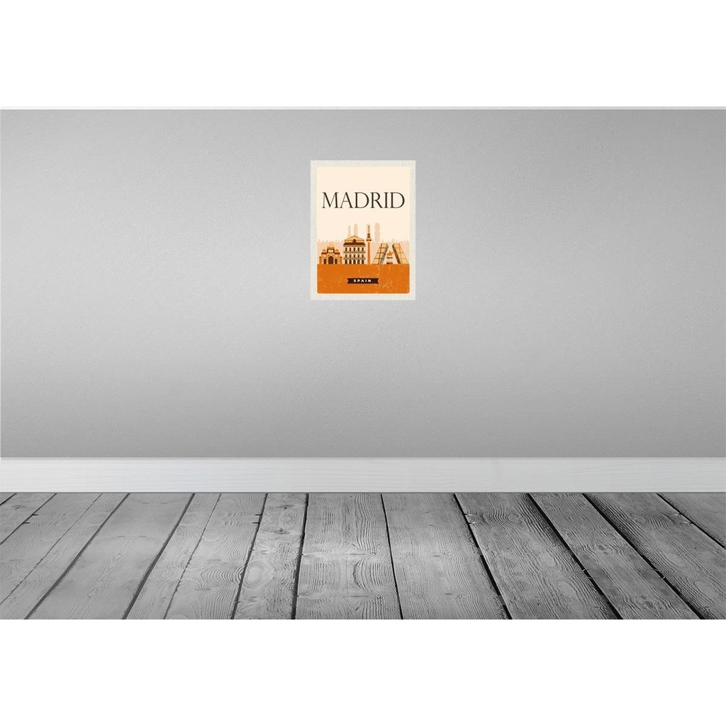 [LA-136257] Blechschild 40x30 cm Retro Madrid Urlaub Spain malerisches Bild Bildmotiv Reisemotiv Abenteuer Reisen Europa Bild 2