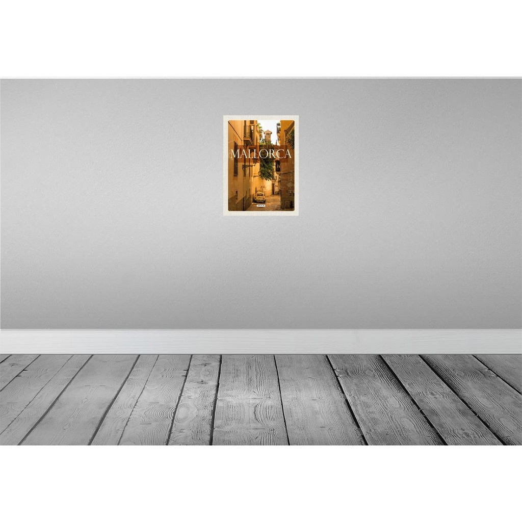 [LA-136259-H] Holzschild 40x30 cm Mallorca Spain Altstadt Palmas Bildmotiv Reisemotiv Abenteuer Reisen Bild 2