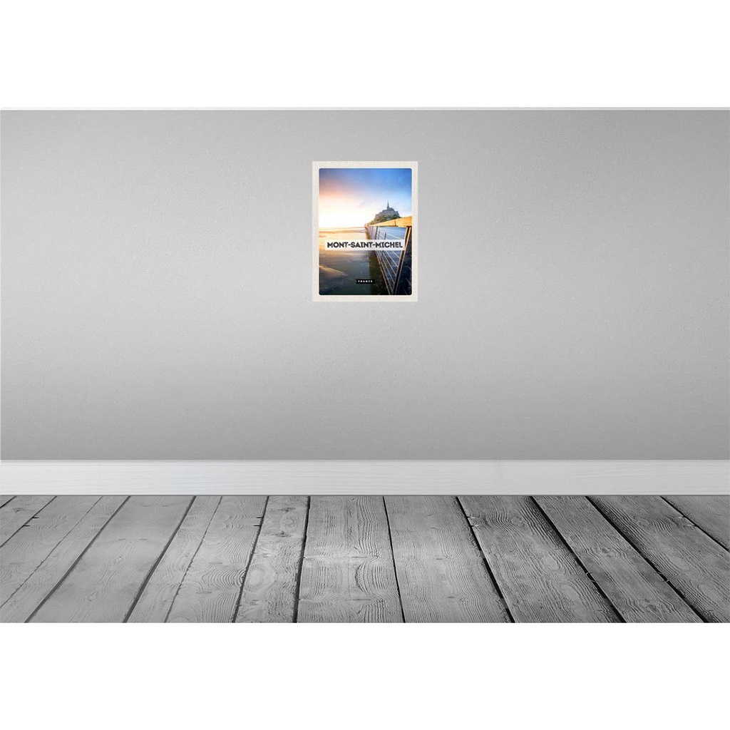 [LA-136263-H] Holzschild 40x30 cm Mont-saint-Michel France Meer Bildmotiv Reisemotiv Europa Bild 2