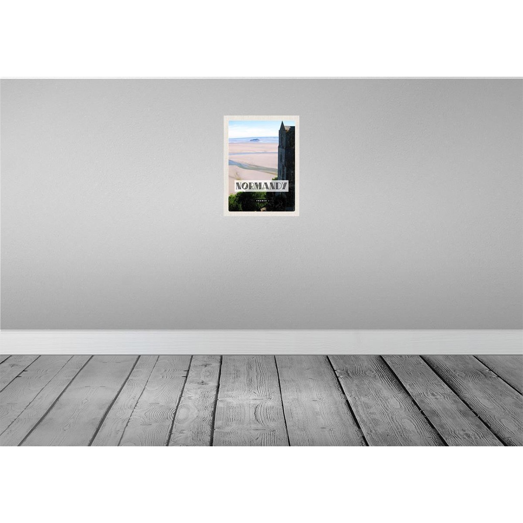 [LA-136268-H] Holzschild 40x30 cm Normandie France Meer Sand Poster Bildmotiv Reisemotiv Europa Bild 2