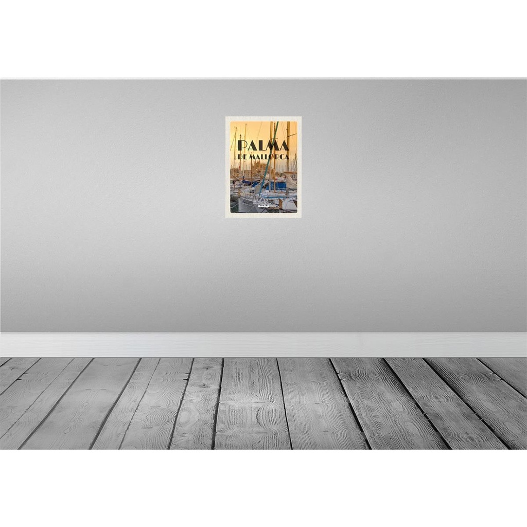 [LA-136270] Blechschild 40x30 cm Palma de Stadt Urlaub Mallorca Yachten Meer Bildmotiv Reisemotiv Abenteuer Reisen Straße Bild 2