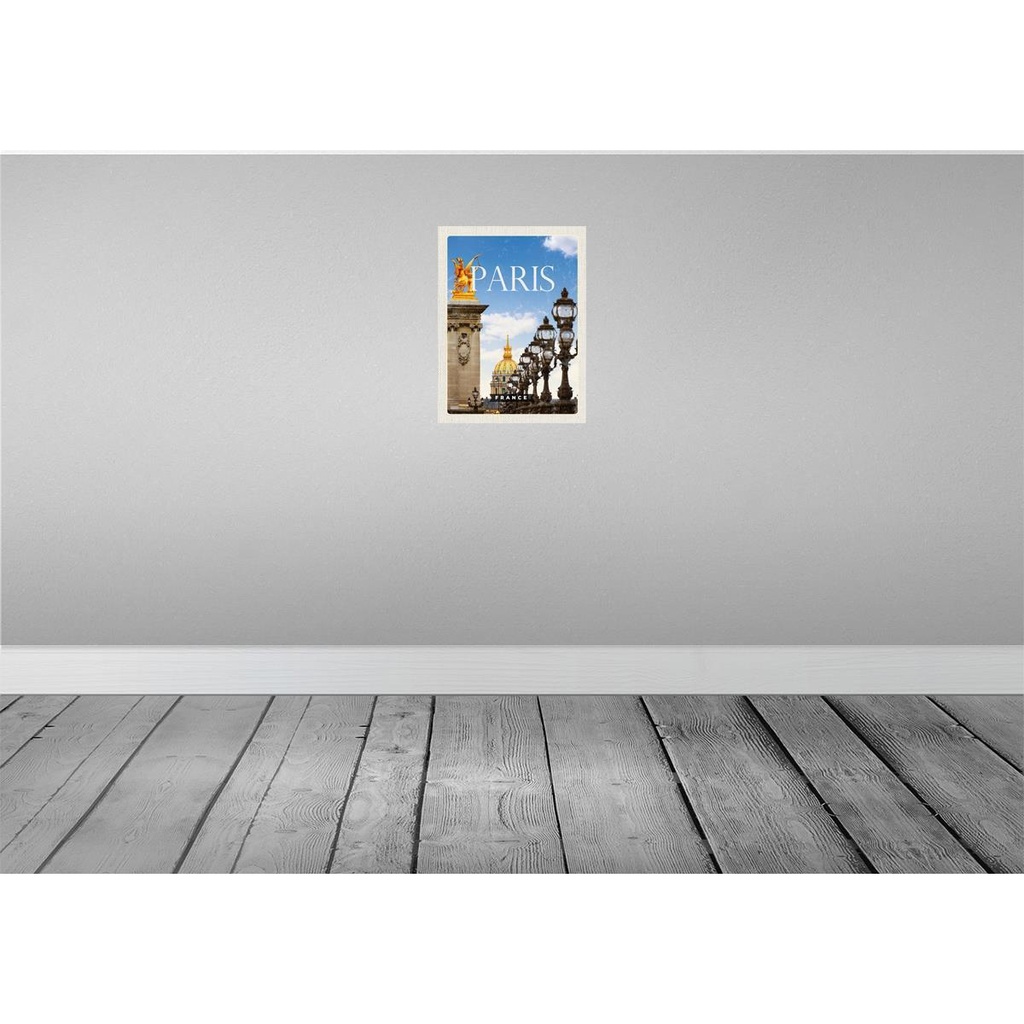 [LA-136271-H] Holzschild 40x30 cm Retro Paris France Bild Bildmotiv Reisemotiv Straße Stadt Bild 2