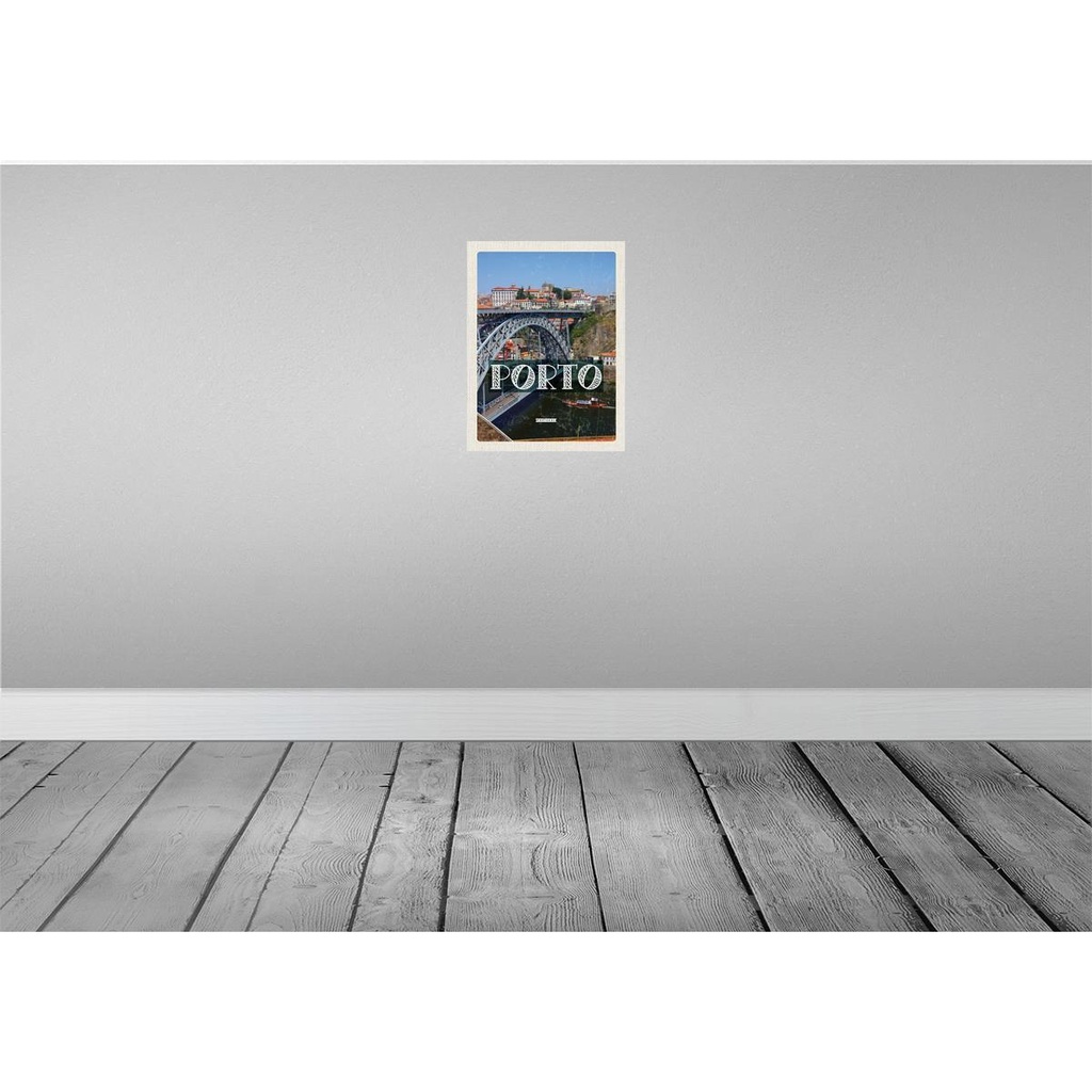 [LA-136273] Blechschild 40x30 cm Porto Portugal Reisen Europa Urlaub Brücke Ponte Dom Luís I Bildmotiv Reisemotiv Abenteuer Bild 2