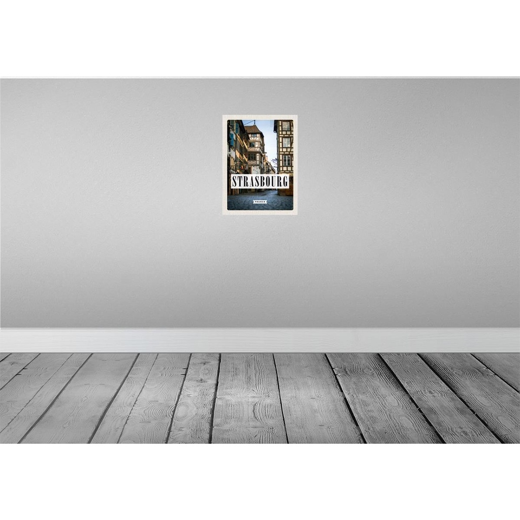 [LA-136283] Blechschild 40x30 cm Strasbourg France Urlaub la petite Panorama Bildmotiv Reisemotiv Abenteuer Reisen Europa Bild 2