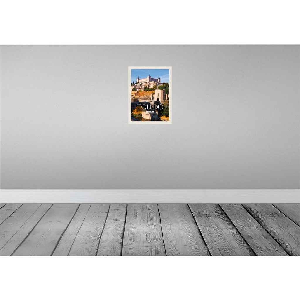 [LA-136287] Blechschild 40x30 cm Tolerado Spain Altstadt Bildmotiv Reisemotiv Abenteuer Reisen Straße Stadt Urlaub Bild 2
