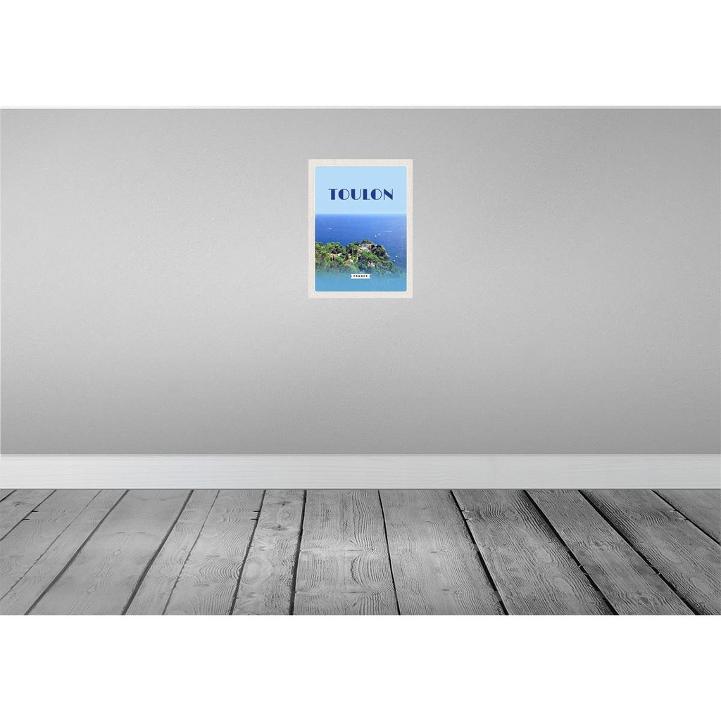 [LA-136288-H] Holzschild 40x30 cm Toulon France MeerPoster Bildmotiv Reisemotiv Straße Stadt Bild 2
