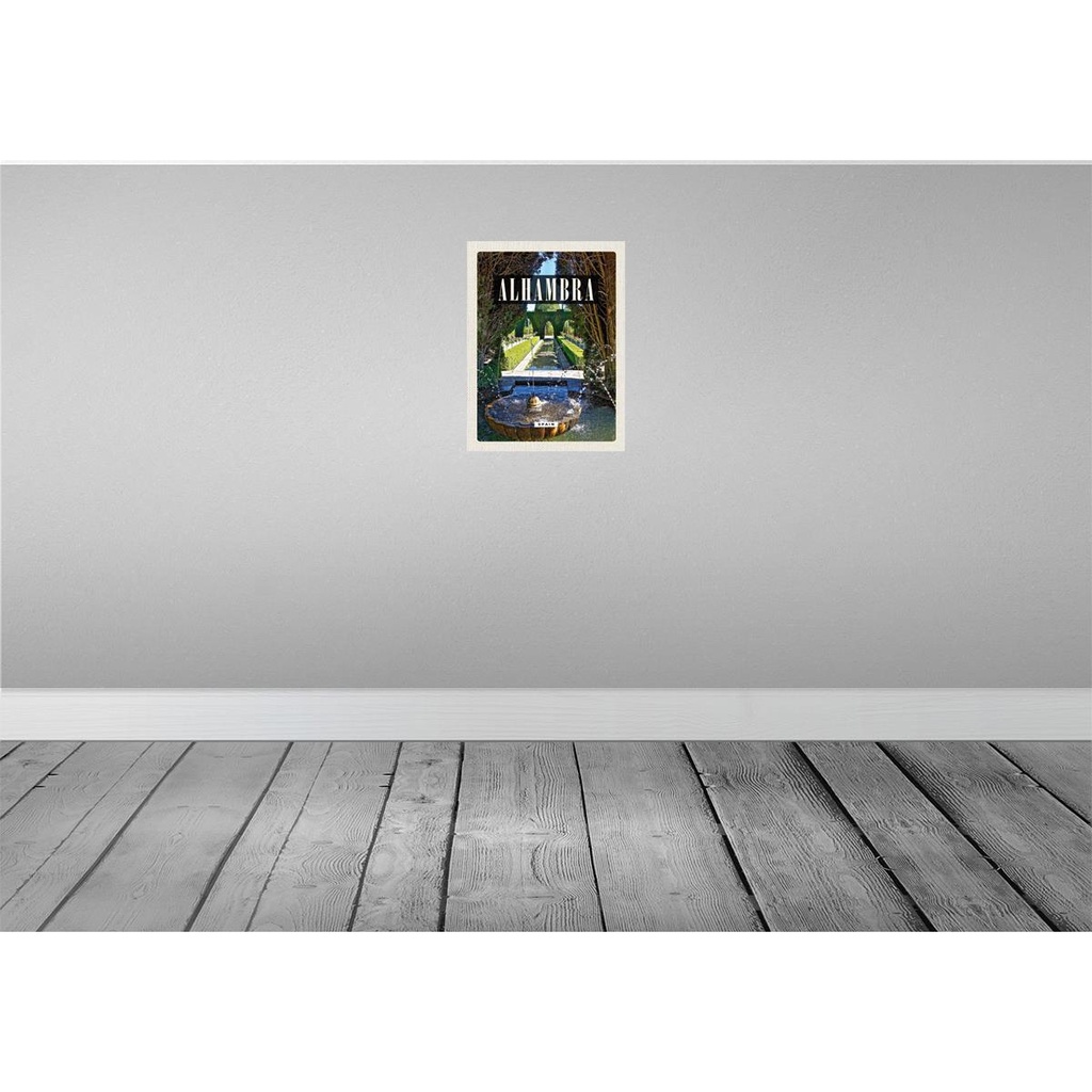 [LA-136295-H] Holzschild 40x30 cm Alhambra Spain Spanien Natur Bildmotiv Reisemotiv Straße Stadt Bild 2