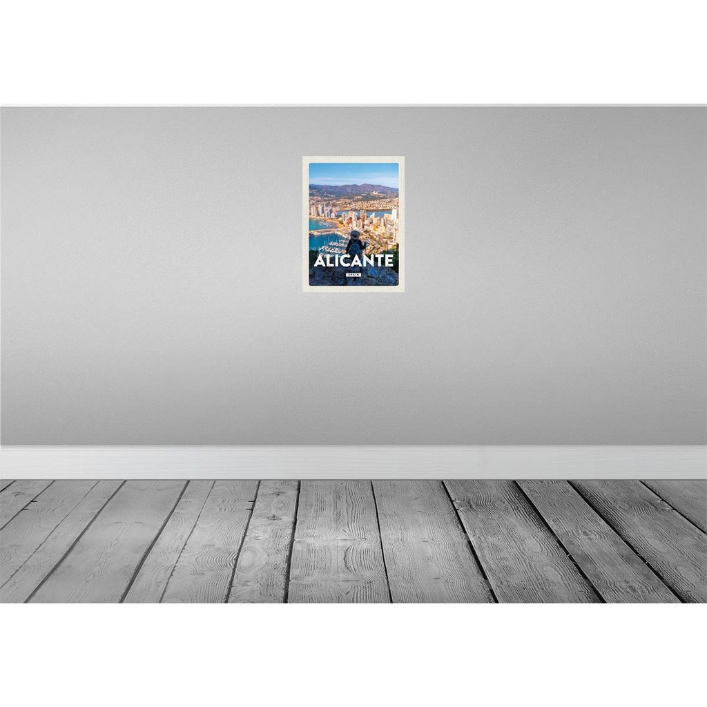 [LA-136296] Blechschild 40x30 cm Alicante Spain Urlaub Panorama Bild Bildmotiv Reisemotiv Abenteuer Reisen Straße Stadt Bild 2