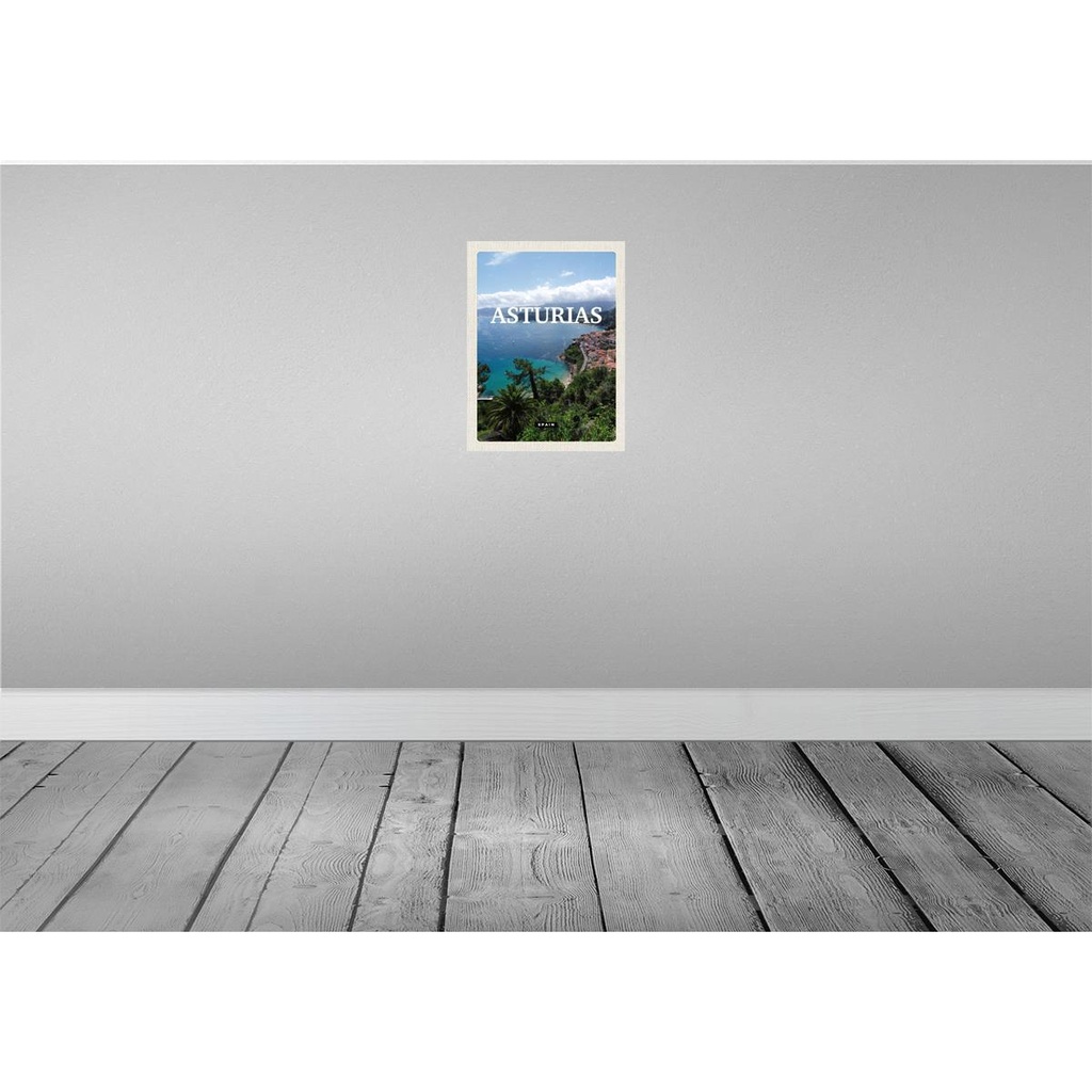 [LA-136301] Blechschild 40x30 cm Asturias Spain Urlaub grüner Diamant Bildmotiv Reisemotiv Abenteuer Reisen Straße Stadt Bild 2