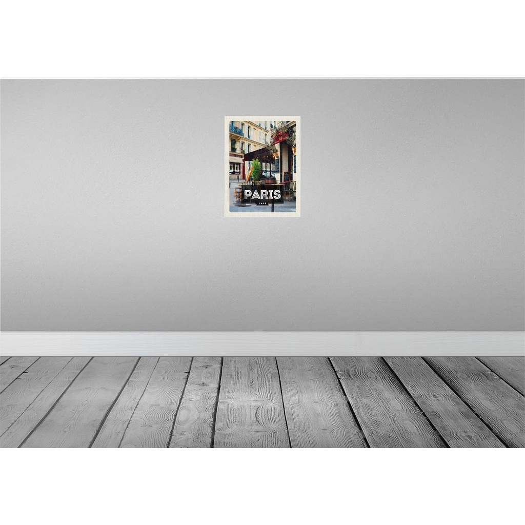 [LA-136309-H] Holzschild 40x30 cm Paris CafePoster Bildmotiv Reisemotiv Essen Trinken Bild 2