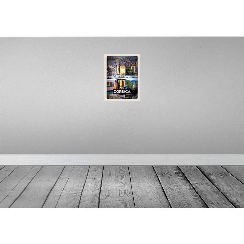 [LA-136314-H] Holzschild 40x30 cm Corsica France Urlaubsort Meer Bildmotiv Reisemotiv Europa Bild 2
