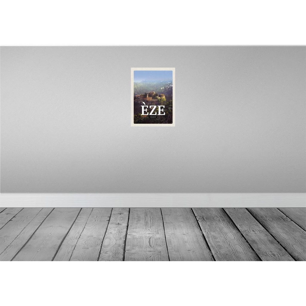 [LA-136319] Blechschild 40x30 cm Eze France Urlaub schönste Panorama Bildmotiv Reisemotiv Abenteuer Reisen Straße Stadt Bild 2
