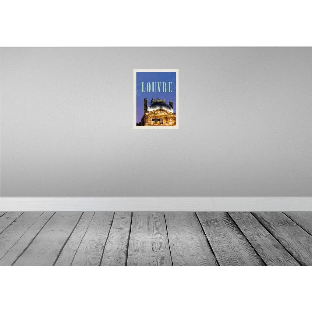 [LA-136331-H] Holzschild 40x30 cm Louvre Museum Reiseziel Bildmotiv Reisemotiv Europa Bild 2