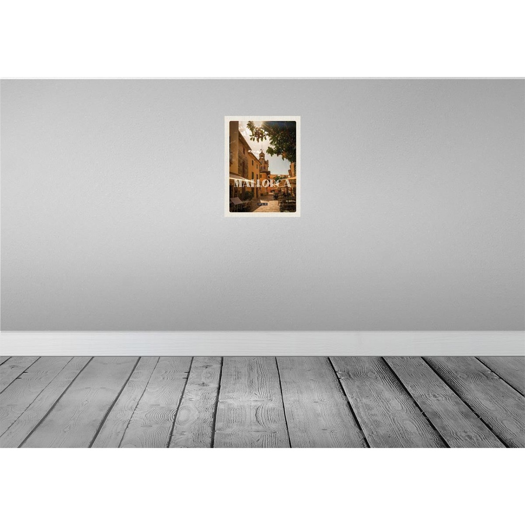 [LA-136334-H] Holzschild 40x30 cm Mallorca Spain Urlaubsort Altstadt Bildmotiv Reisemotiv Europa Bild 2