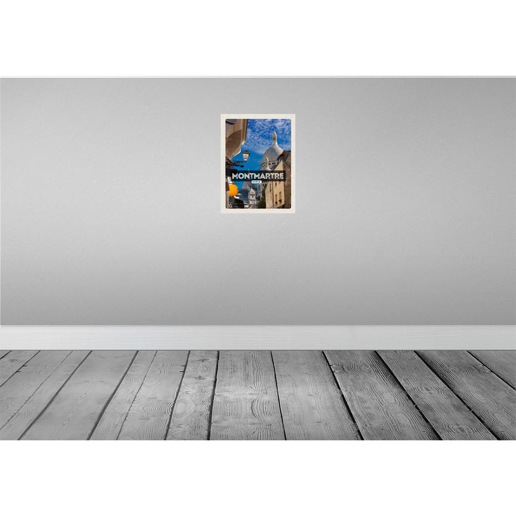 [LA-136339] Blechschild 40x30 cm Montmartre Paris Hügel Bildmotiv Reisemotiv Abenteuer Reisen Straße Stadt Urlaub Bild 2
