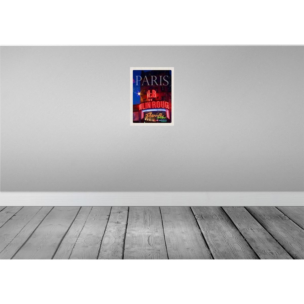 [LA-136340] Blechschild 40x30 cm Paris Moulin Urlaub Rouge Varieté Bildmotiv Reisemotiv Abenteuer Reisen Straße Stadt Bild 2