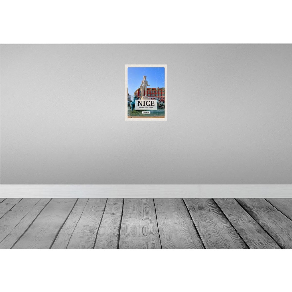 [LA-136341-H] Holzschild 40x30 cm NICE Alpes-Maritimes France Bildmotiv Reisemotiv Straße Stadt Bild 2