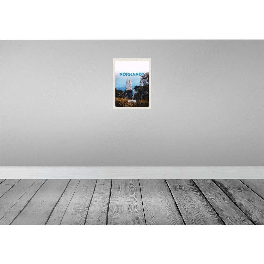 [LA-136342] Blechschild 40x30 cm Normandy France Urlaub weiße Felse Meer Bildmotiv Reisemotiv Abenteuer Reisen Europa Bild 2