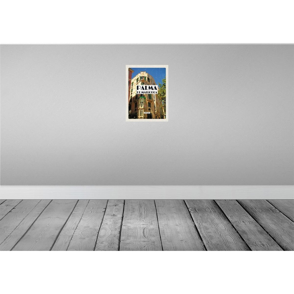 [LA-136344-H] Holzschild 40x30 cm Palma de Mallorca Spain Altstadt Bildmotiv Reisemotiv Europa Bild 2